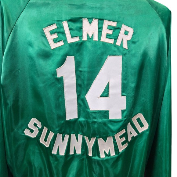 Vintage‎ Active Generation Producers Satin Green Snap Button Jacket Size Large - Picture 5 of 13